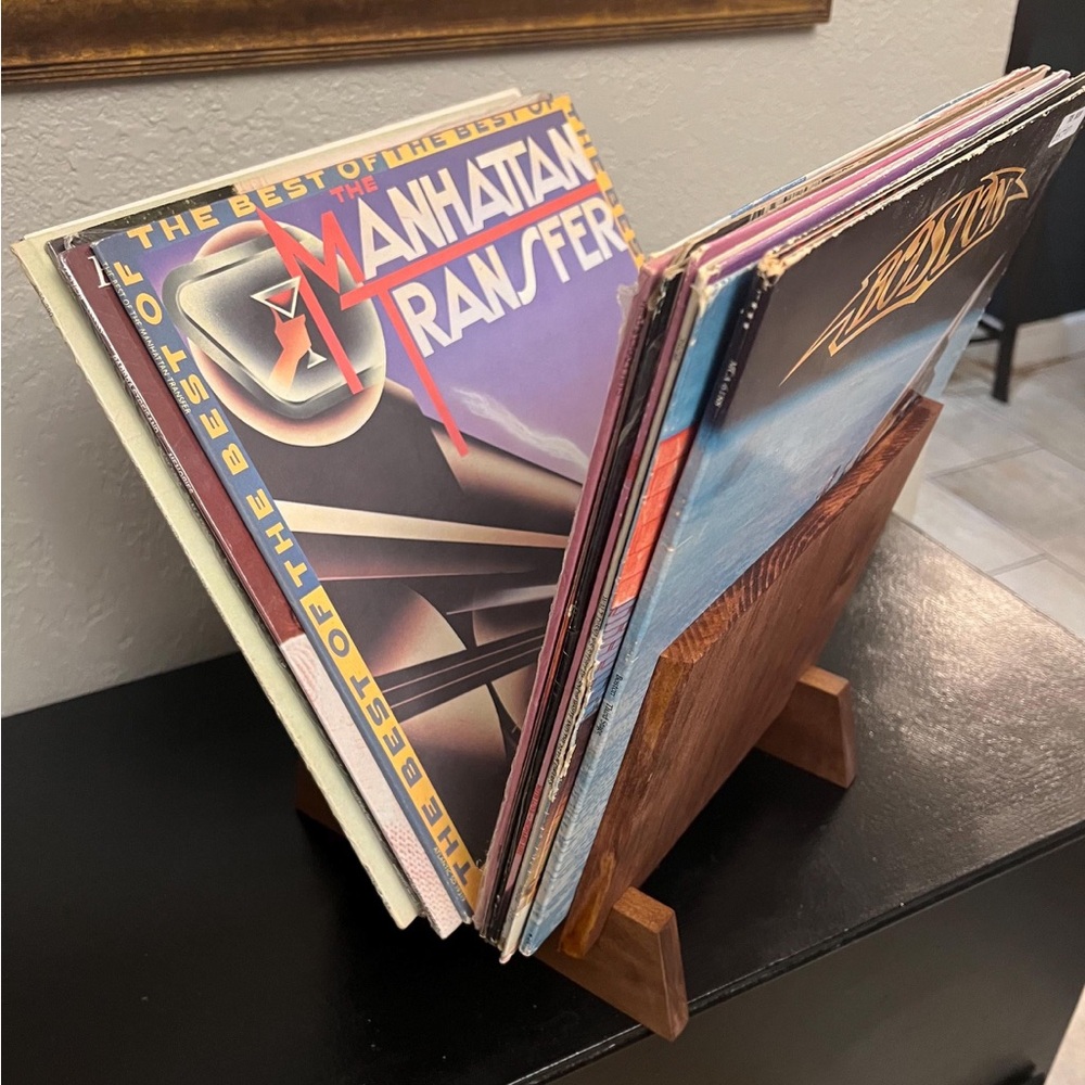 Brown Wooden Decor Accent for Vinyl Records